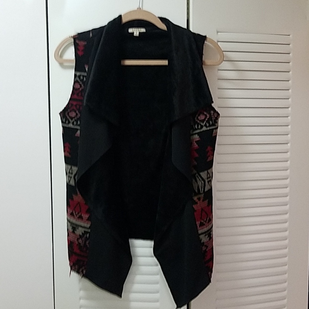 Francesca's black Aztec vest